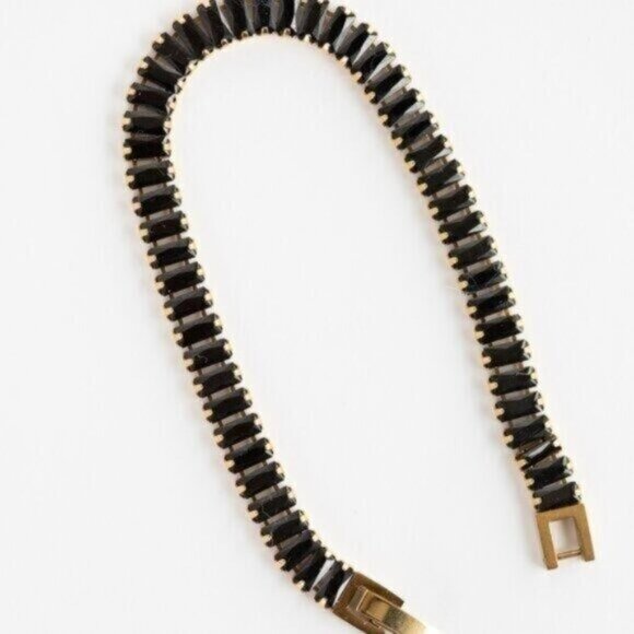 Black Tennis Bracelet Waterproof Gold Clasp Beautiful Black Everyday Jewelry - Picture 8 of 9